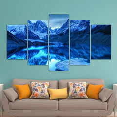 Winter Night Nordic Landscape Wall Art Decor Canvas Printing