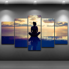 Yoga by the Pool Wall Art Decor Canvas Printing