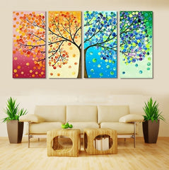 Colorful Leaf Trees Abstract Wall Art Decor - CozyArtDecor