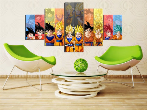 Dragon Ball Z Goku Evolution Wall Art Canvas Print Decor - CozyArtDecor