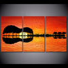 Image of Guitar tree lake sunset Wall Decor Art Printing - CozyArtDecor