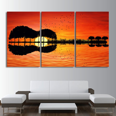 Guitar tree lake sunset Wall Decor Art Printing - CozyArtDecor