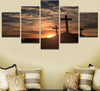 Image of Cross Sunset Landscape Wall Art Canvas Print Decor - CozyArtDecor