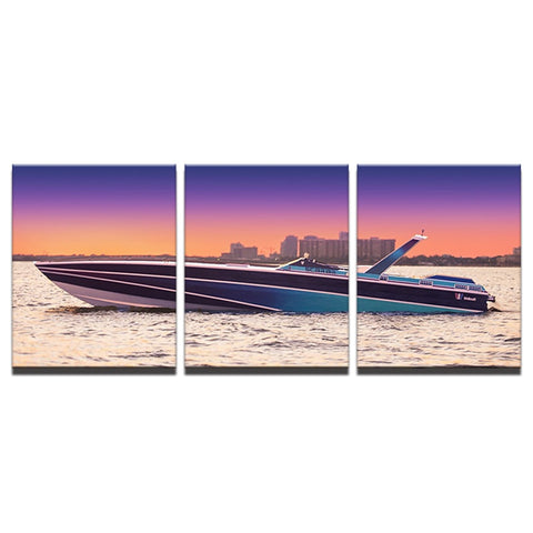 Sunset Yacht Ship Boat Seascape Wall Decor Art - CozyArtDecor