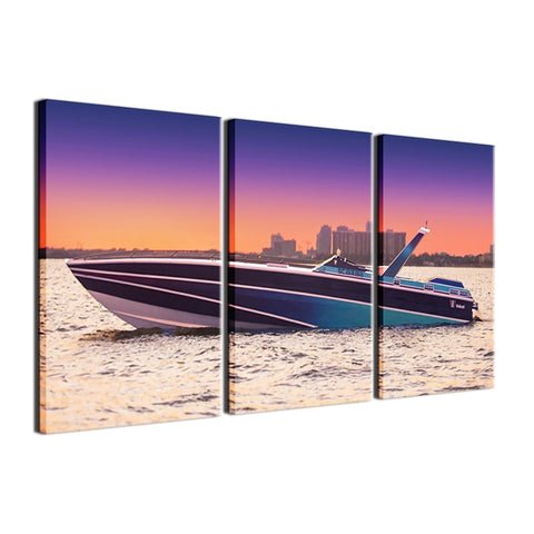 Sunset Yacht Ship Boat Seascape Wall Decor Art - CozyArtDecor