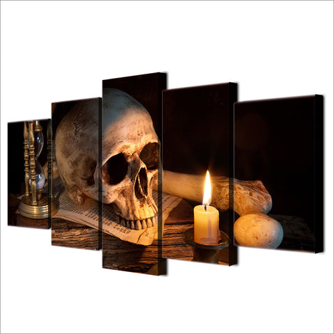 Scary Skull Burning Candle Halloween Wall Art Decor - CozyArtDecor