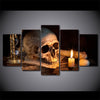 Image of Scary Skull Burning Candle Halloween Wall Art Decor - CozyArtDecor