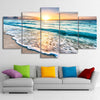 Image of Seascape Sunset Beach Wall Art Canvas Print Decor - CozyArtDecor