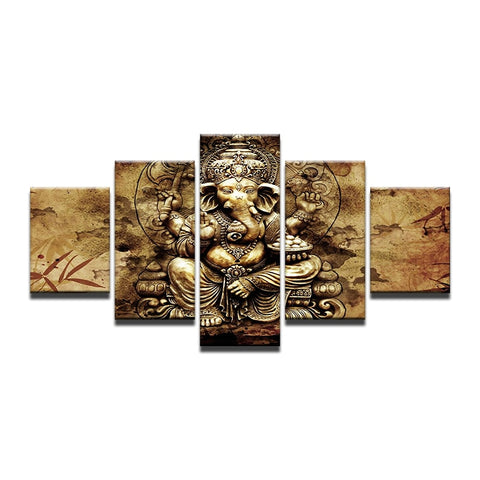 India Ganesh Elephant Trunk God Wall Art Decor - CozyArtDecor