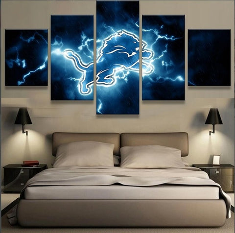 Detroit Lions Sports Wall Art Canvas Print Decor - CozyArtDecor