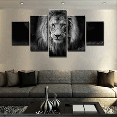 Vintage Abstract Lions Black and White Wall Art Decor - CozyArtDecor