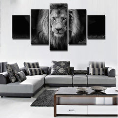 Vintage Abstract Lions Black and White Wall Art Decor