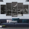 Image of New York Brooklyn Bridge Night View Wall Art Decor - CozyArtDecor