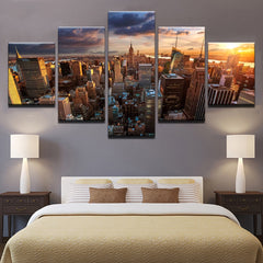 New York City Building Sunset Wall Decor Art