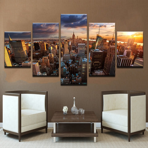 New York City Building Sunset Wall Decor Art - CozyArtDecor