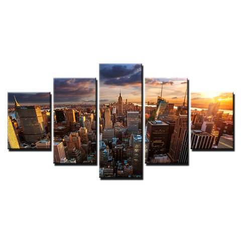 New York City Building Sunset Wall Decor Art - CozyArtDecor