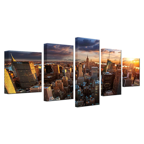 New York City Building Sunset Wall Decor Art - CozyArtDecor