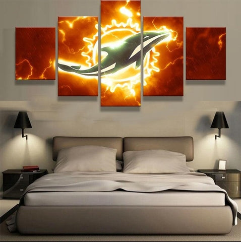 Miami Dolphins Sports Wall Art Canvas Decor Print - CozyArtDecor