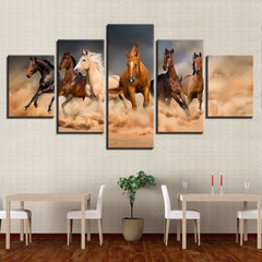 Galloping Six Horses Racing Wall Art Canvas Print Decor - CozyArtDecor