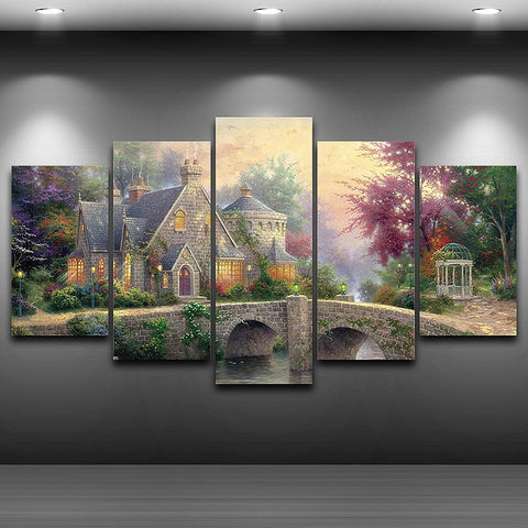 Classic Castle Fantasy Bridge Wall Art Decor - CozyArtDecor