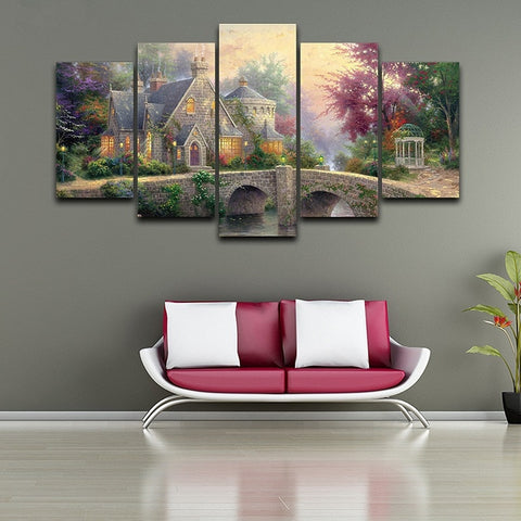 Classic Castle Fantasy Bridge Wall Art Decor - CozyArtDecor