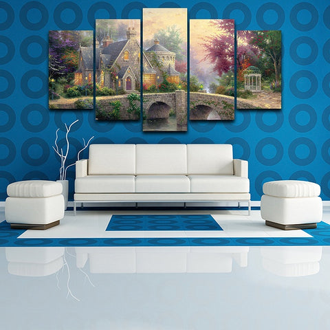 Classic Castle Fantasy Bridge Wall Art Decor - CozyArtDecor