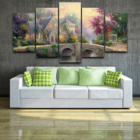 Classic Castle Fantasy Bridge Wall Art Decor - CozyArtDecor