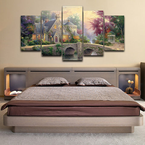 Classic Castle Fantasy Bridge Wall Art Decor - CozyArtDecor