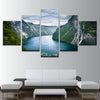 Image of Green Mountain And River Natural Wall Art Decor - CozyArtDecor