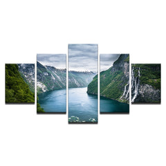 Green Mountain And River Natural Wall Art Decor