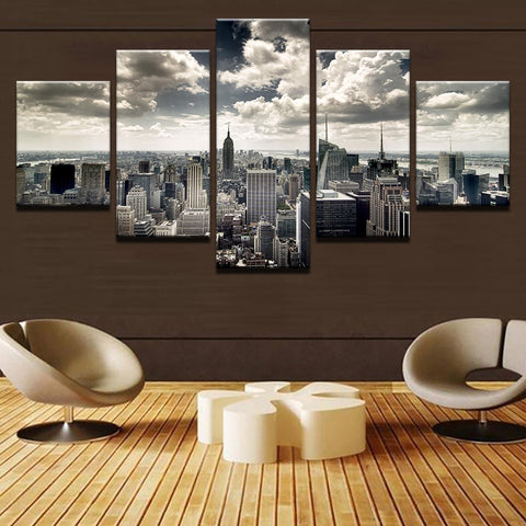 New York City Building Aerial View Wall Art Decor - CozyArtDecor