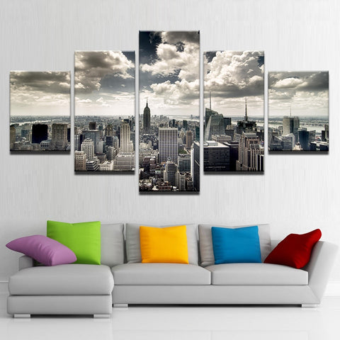 New York City Building Aerial View Wall Art Decor - CozyArtDecor