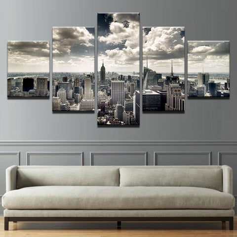 New York City Building Aerial View Wall Art Decor - CozyArtDecor