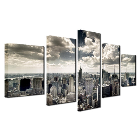 New York City Building Aerial View Wall Art Decor - CozyArtDecor