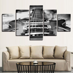 Classic Guitar Vintage Black White Music Wall Art Decor