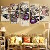 Image of Flowers  Butterfly Wall Art Canvas Print Decor - CozyArtDecor