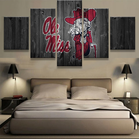 Ole Miss Barnwood Sports Team Wall Art Decor - CozyArtDecor