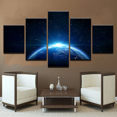 Universe Earth Planet Blue Light Wall Decor Art - CozyArtDecor