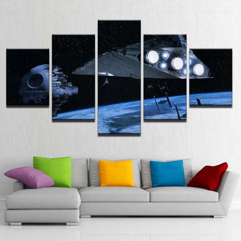 Star Wars Death Star Aircraft Wall Art Decor Canvas Print - CozyArtDecor