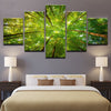 Image of Green Forest Sunshine Trees Wall Art Canvas Print Decor - CozyArtDecor