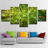 Image of Green Forest Sunshine Trees Wall Art Canvas Print Decor - CozyArtDecor