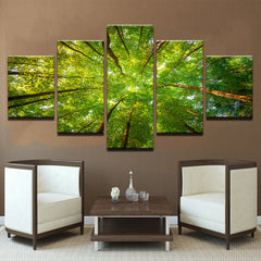 Green Sunshine Woods Trees Wild Wall Art Decor