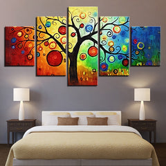 Color Leaf Trees Abstract Wall Art Decor - CozyArtDecor