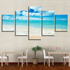 Image of Blue Sky Waves Beach White Sand Wall Art Decor - CozyArtDecor