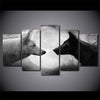 Image of Wolf Black And White Couple Wolves Wall Art Decor - CozyArtDecor