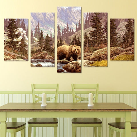 Bear In Wild Land Forest Wall Art Decor - CozyArtDecor