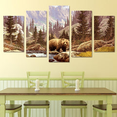 Bear In Wild Land Forest Wall Art Decor