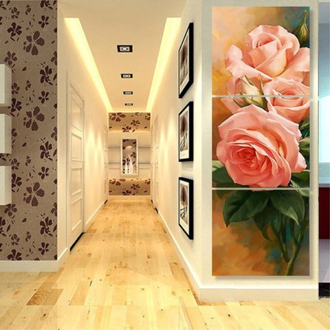 Pink Roses Romance Wall Art Decor - CozyArtDecor