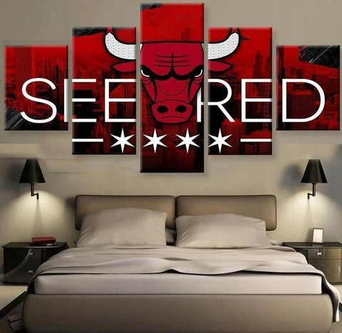 Chicago Bulls Sports Wall Art Canvas Print Decor