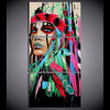 Image of Native American Indian With Feathered Wall Art Decor - CozyArtDecor